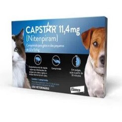 Capstar Nitempiram 11,4 mg para cães e gatos de até 11,4 kg Elanco 7-8